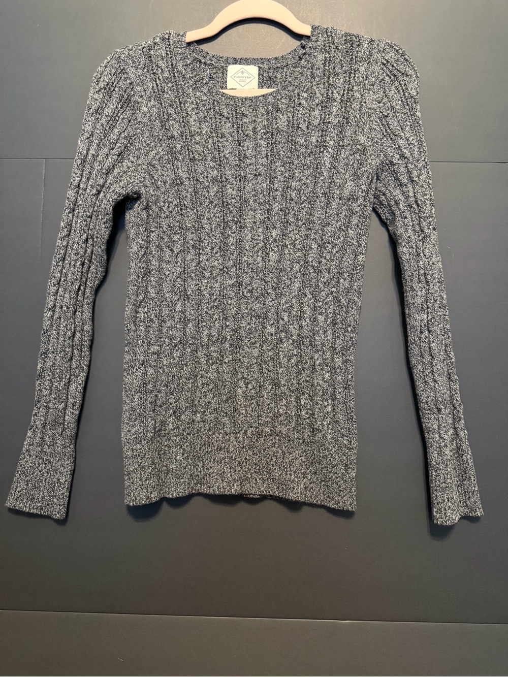 St. John's Bay Gray Cable Knit Crewneck Sweater
